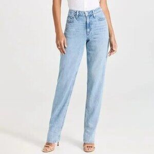 NEW PAIGE DENIM RELAXED NOELLA HIGH RISE STRAIGHT LEG JEAN OFFSET COIN POCKET 28